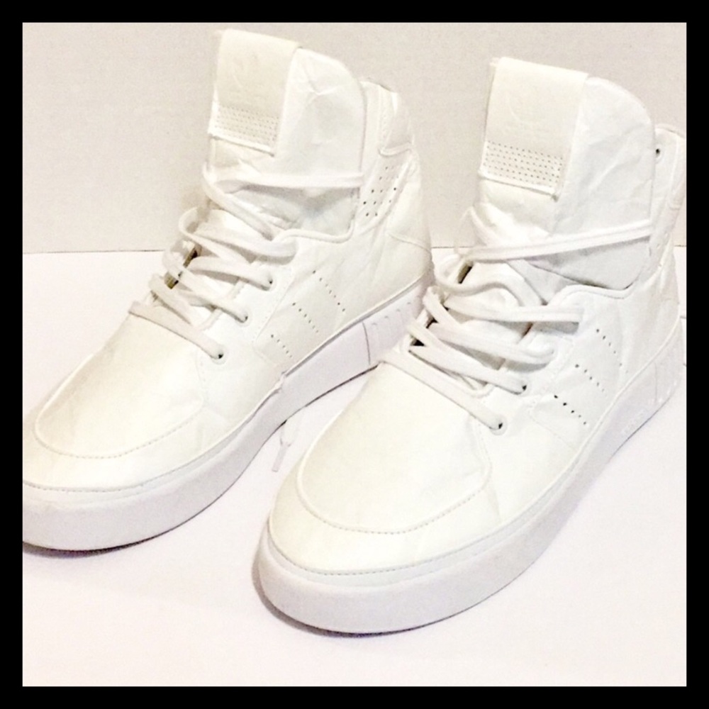 New White Hightop Adidas Sneakers